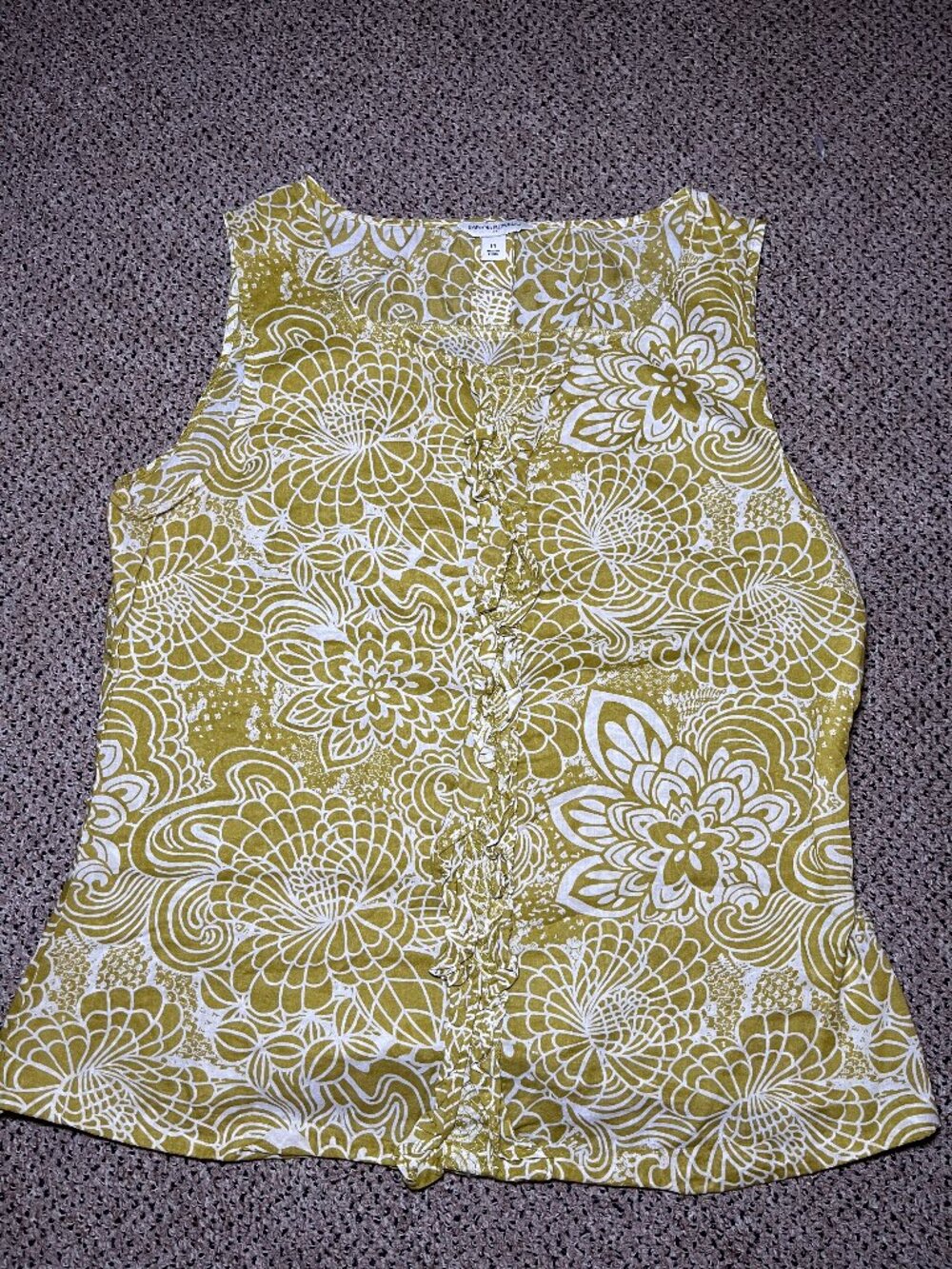 Banana Republic Size 14 Women's Green Patterned Tank Preowned